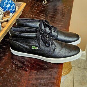 Lacoste Men's Ampthill Chunky Leather Hi-Top Sneakers, Black, Sz 13